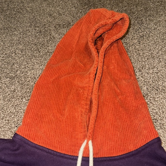 *RARE* OVO Corduroy Purple Hoodie Sweatshirt Dark Green Burnt Orange Owl White - Picture 4 of 8
